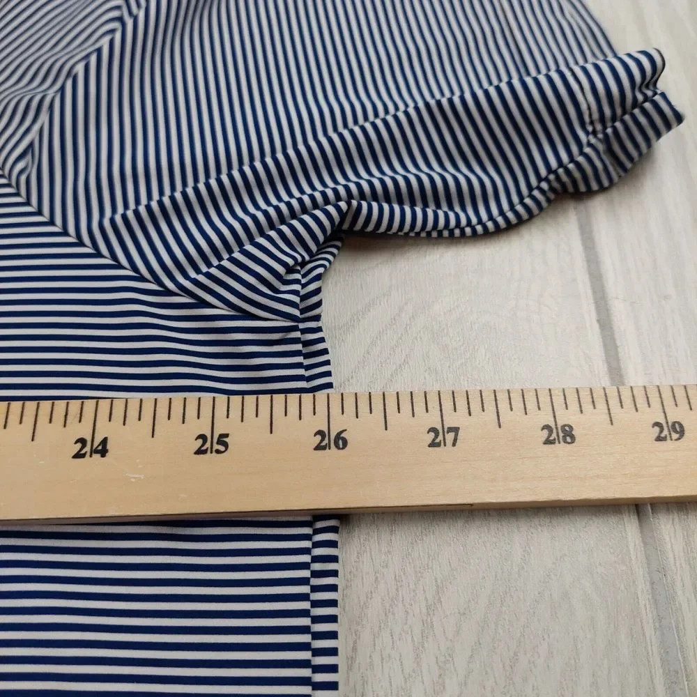 Ralph Lauren RLX Shirt Polo Mens XL TG Blue Striped Golf Wicking Stretch Comfort